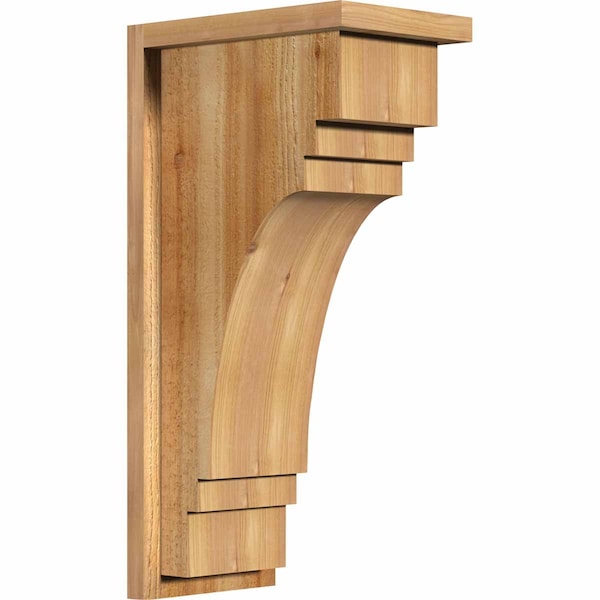 Ekena Millwork Pescadero Rough Sawn Corbel w/Backplate, Western Red Cedar, 8"W x 12"D x 24"H COR08X12X24PEC01RWR - main